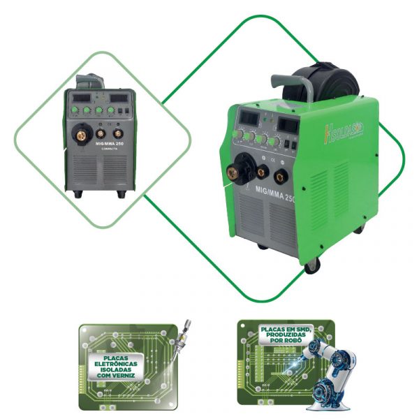 INVERSORAMIG/MMA 250 Compacta 220V MONO | H Soldas